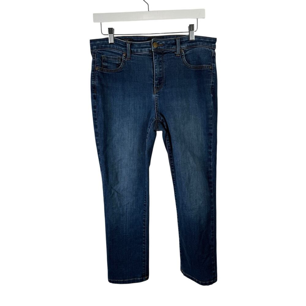 NYDJ Sheri Slim Lift Tuck Dark Wash Jeans Mid Rise Stretch Womens Size 12P